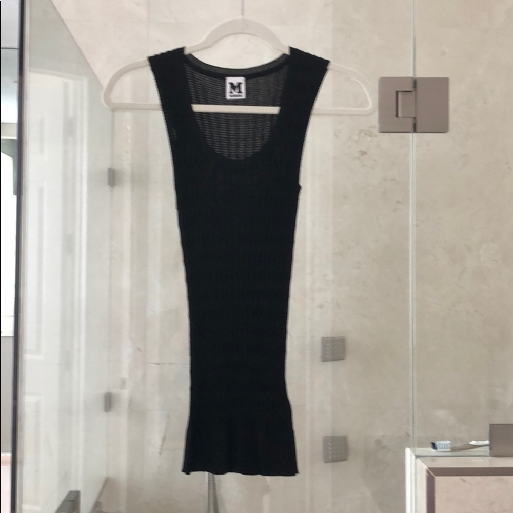 NWT. Authentic Missoni black sleeveless top- Sz 42